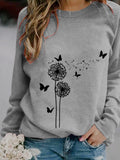 Women's Dandelion Print Casual Sweatshirt