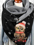 Owl print casual scarf and shawl