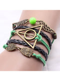 Deathly Hallows Vintage Leather Strap Bracelet Various Owl Wing Bracelets Snitch