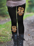 Women's Owl Print Thermal Leggings