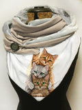 Women's Cat Print Casual Scarves and Shawls