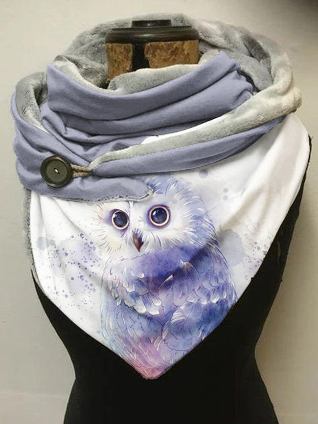 Watercolor Art Owl Casual Scarf and Shawl