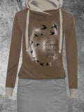 Women's Seagull Casual Print Sweatshirt Dress