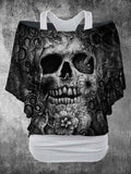 Women's Vintage Punk Skull Printed Two Piece Top