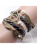 Deathly Hallows Vintage Leather Strap Bracelet Various Owl Wing Bracelets Snitch