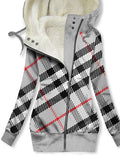 Women's Winter Houndstooth Print Casual Track Jacket