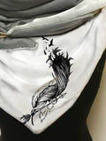 Women's Feather Pattern Scarf and Shawl