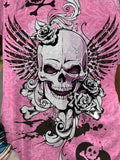 Women's Punk Skull Print T-shirt