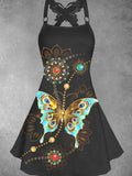 Women's Butterfly Lace Art Design Casual Mini Dress