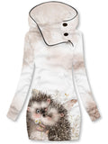 Women's Winter Hedgehog Snowflake Casual Sweatshirt