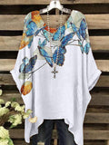 Women's Butterfly Design Casual Top