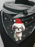 Christmas puppy casual scarves and shawls