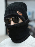 Winter Knitted Fleece Warm Neck Hat Scarf