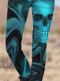 Punk Skull Printed Slim Fit Pants