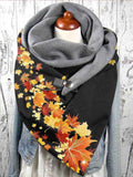 Women's Maple Leaf Print Casual Wrap Scarf