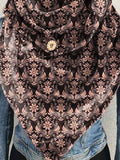 Women's Four Sided Continuous Pattern Print Casual Wrap Scarf