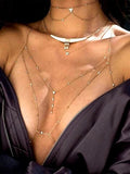 Flash Diamond Pendant Tassel Body Chain