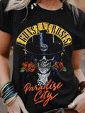 Women's Vintage Punk Rock ‘N Roll Print T-Shirt