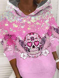 Women's Pink Punk Skull Sweatshirt