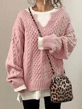 Women's Hemp Pattern Sweater Casual Knit Sweater