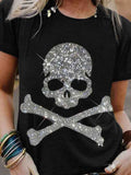 Women's Punk Skull Print T-shirt