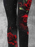 Women's Vintage Gothic Rose Art Printed Pants