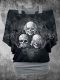 Women's Vintage Punk Skull Two Piece Top