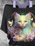 Women's Two-Piece Cat T-Shirt