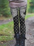 Women's Bow Polka Dot Print Casual Leggings