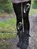 Women's Feather Print Casual Leggings