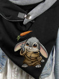 Rabbit Carrot Casual Print Scarf