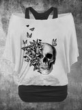 Women's Vintage Punk Skull Two Piece Top