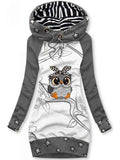 Women's Owl Art Print Sweatjacke