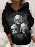 Women's Vintage Punk Skull Sweatshirt