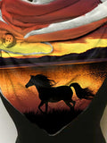 Horse-print casual fleece scarf and shawl