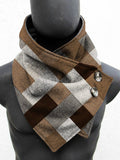 Winter Warm Simple Fashion Khaki Geometric Scarf