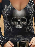 Women's Vintage Punk Skull Long Sleeve T-Shirt