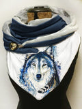 Wolf Print Casual Scarf and Shawl