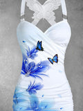 Women's Vintage Butterfly Print Art Tank Top