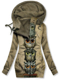 Women's Retro Cute Owl Art Casual Sweatshirt