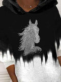 Women's Horse Art Print Casual Sweatshirt