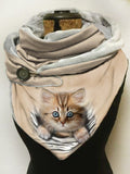 Women's Cat Print Casual Scarves and Shawls