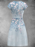 Women's Vintage Floral Print Art Dress