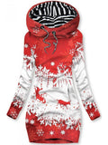 Women's Winter Reindeer Print Casual Hoodie