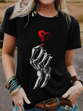 Women's Punk Skull Print T-Shirt