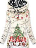 Women's Winter Santa Print Casual Hoodie