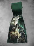 Women's Wolf Casual Maxi Dress