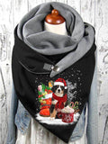 Winter Bernese Mountain Dog Print Casual Scarf