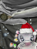 Fleece I Want A Hippo For Christmas Casual Print Scarf