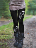 Women's Feather Print Casual Leggings